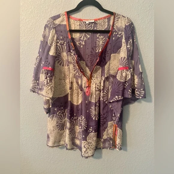 Calypso St. Barth Silk Blouse- Small - Picture 1 of 7